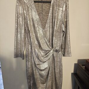 Anne Klein Silver Midi Dress